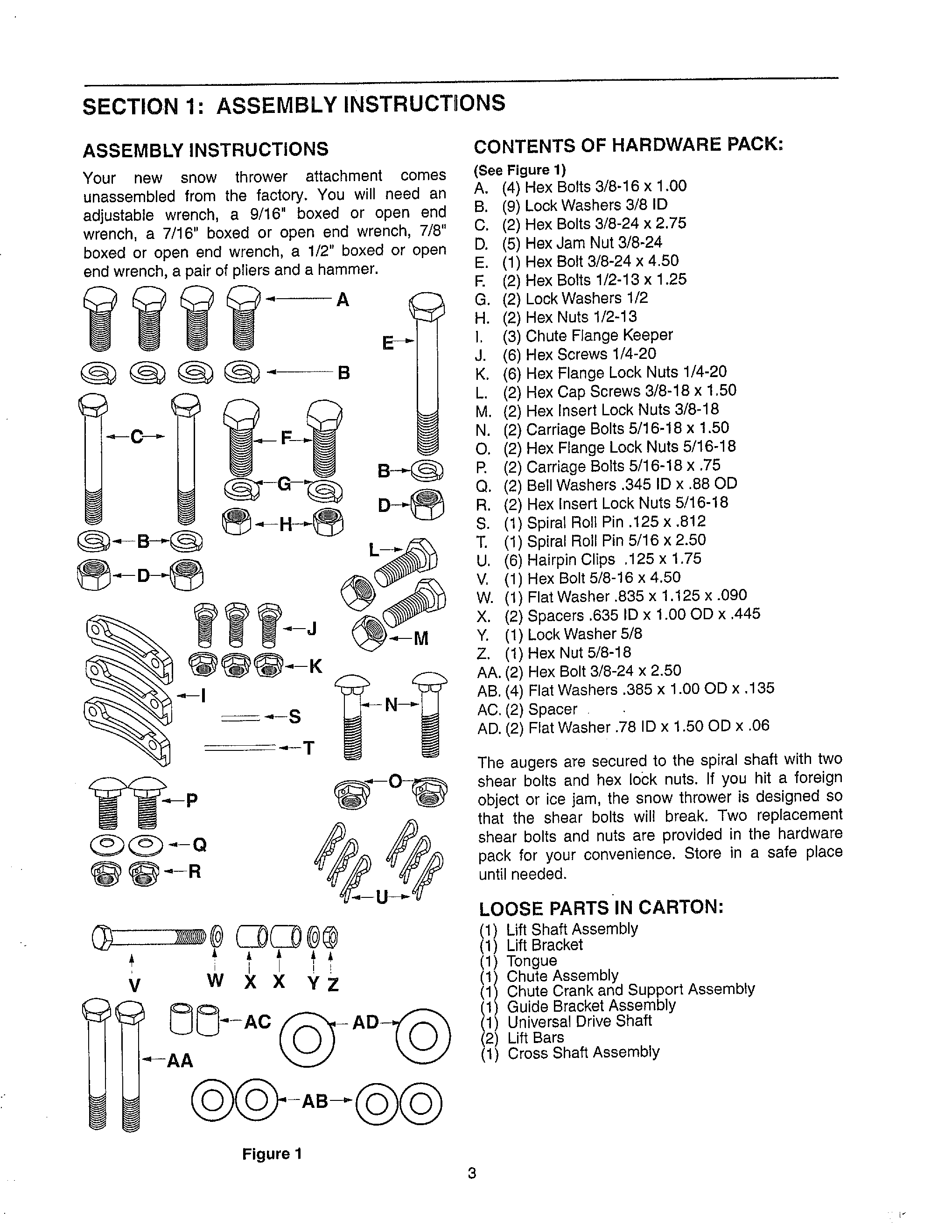 Assy. instructions