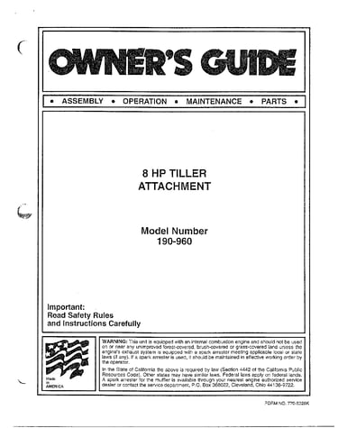 8hp tiller attachment
