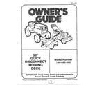MTD 190-993-000 quick disconnect mowing deck diagram