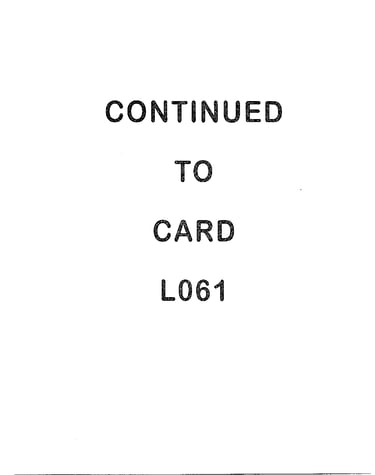 Continued to card l061