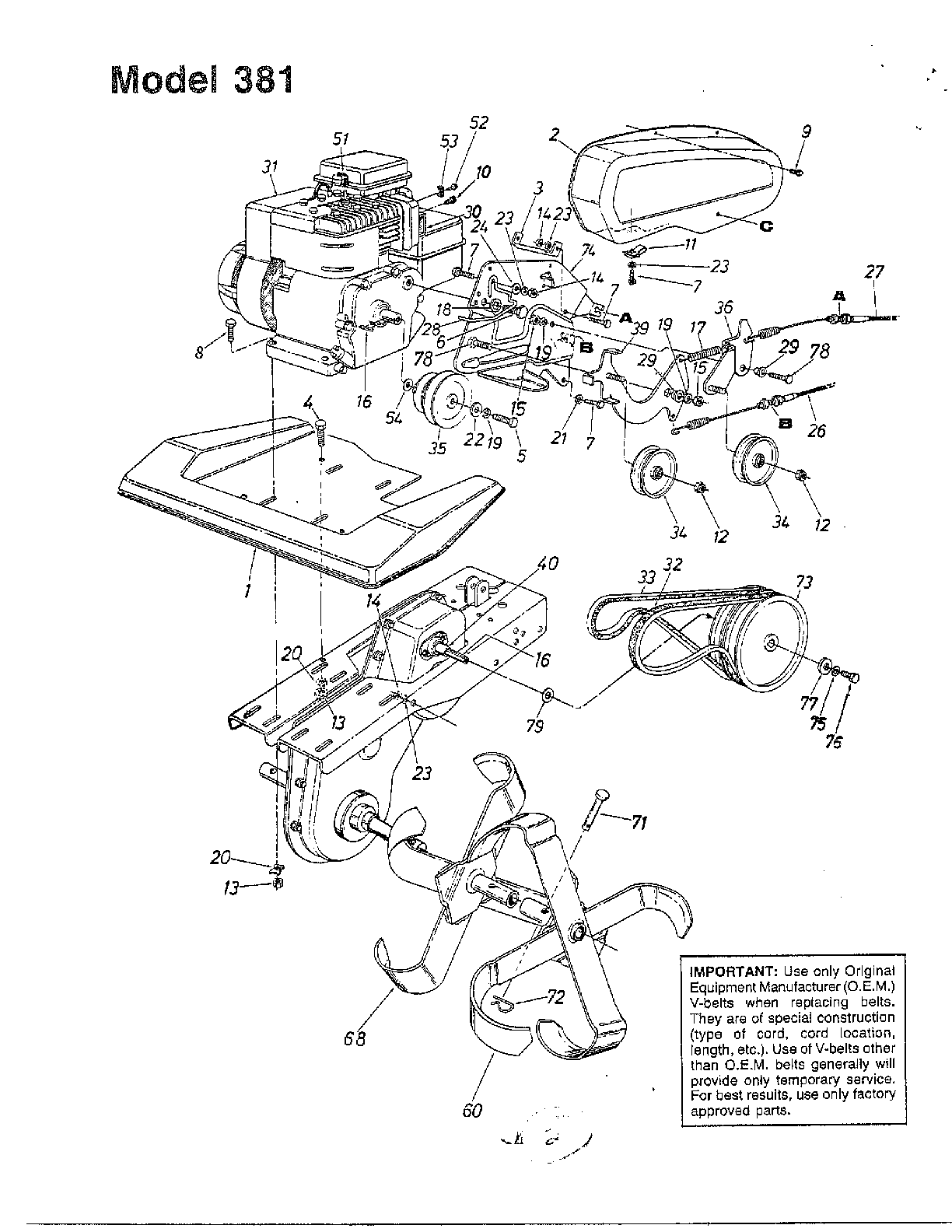 Chain drive tiller