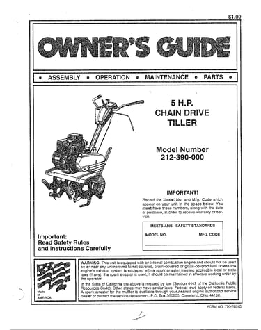 5hp/chain drive tiller