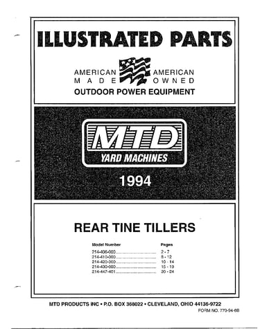 Rear tine tillers