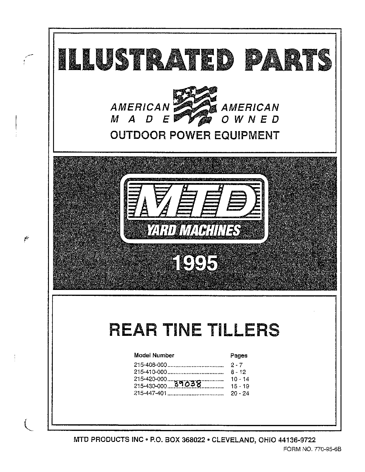 Rear tine tillers