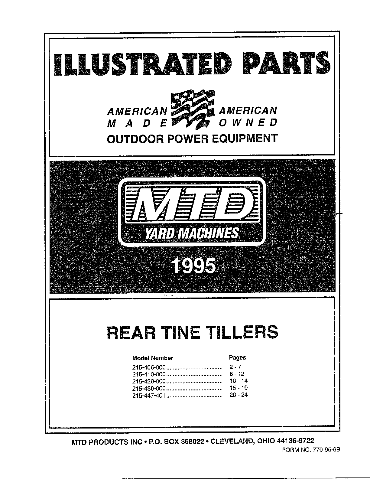 Rear tine tillers