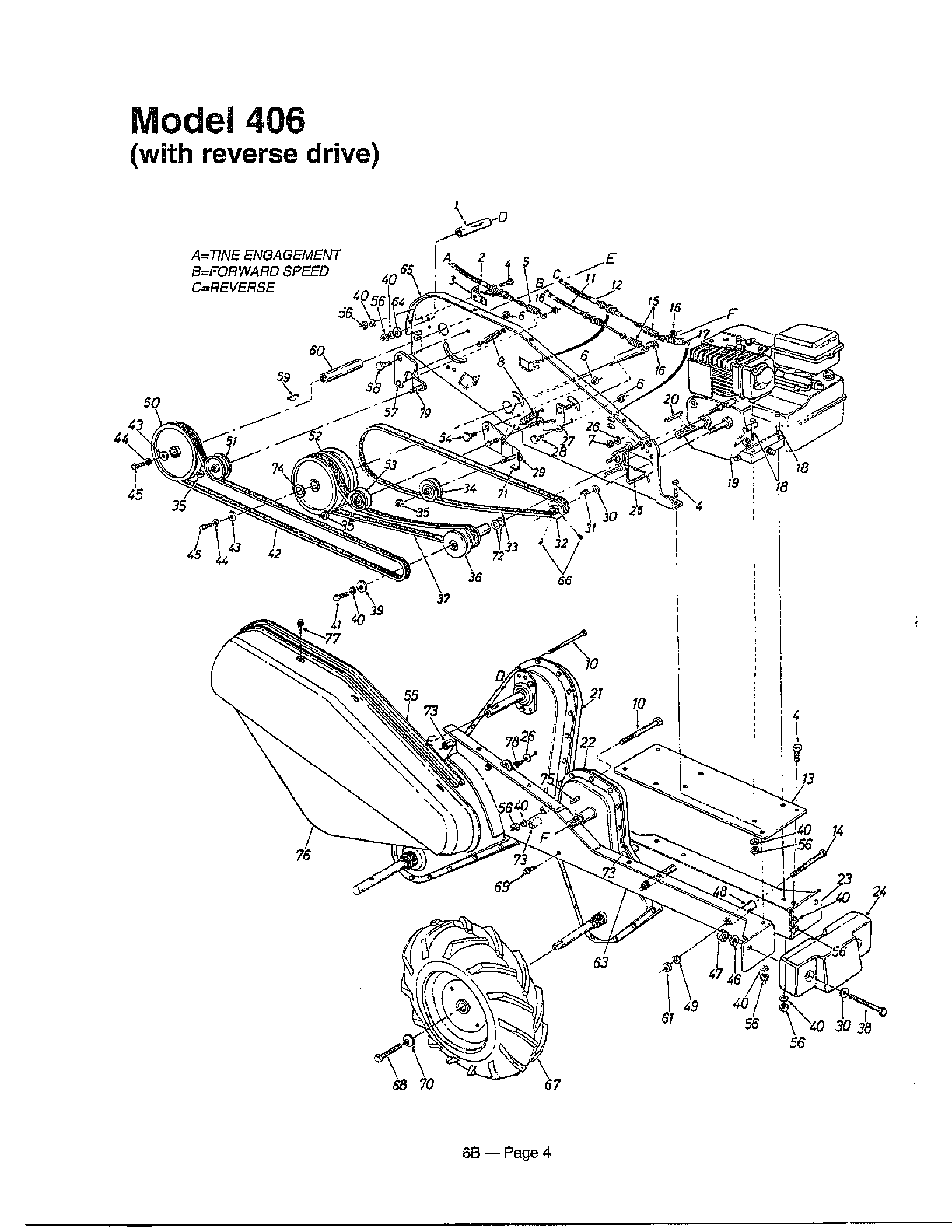 Rear tine tiller
