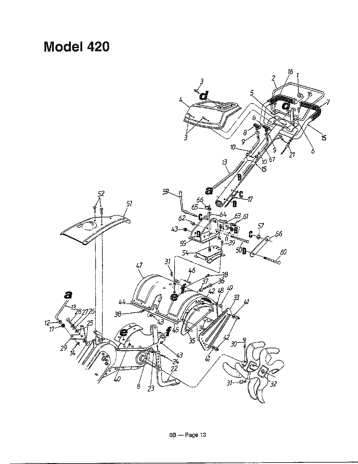 Rear tine tiller