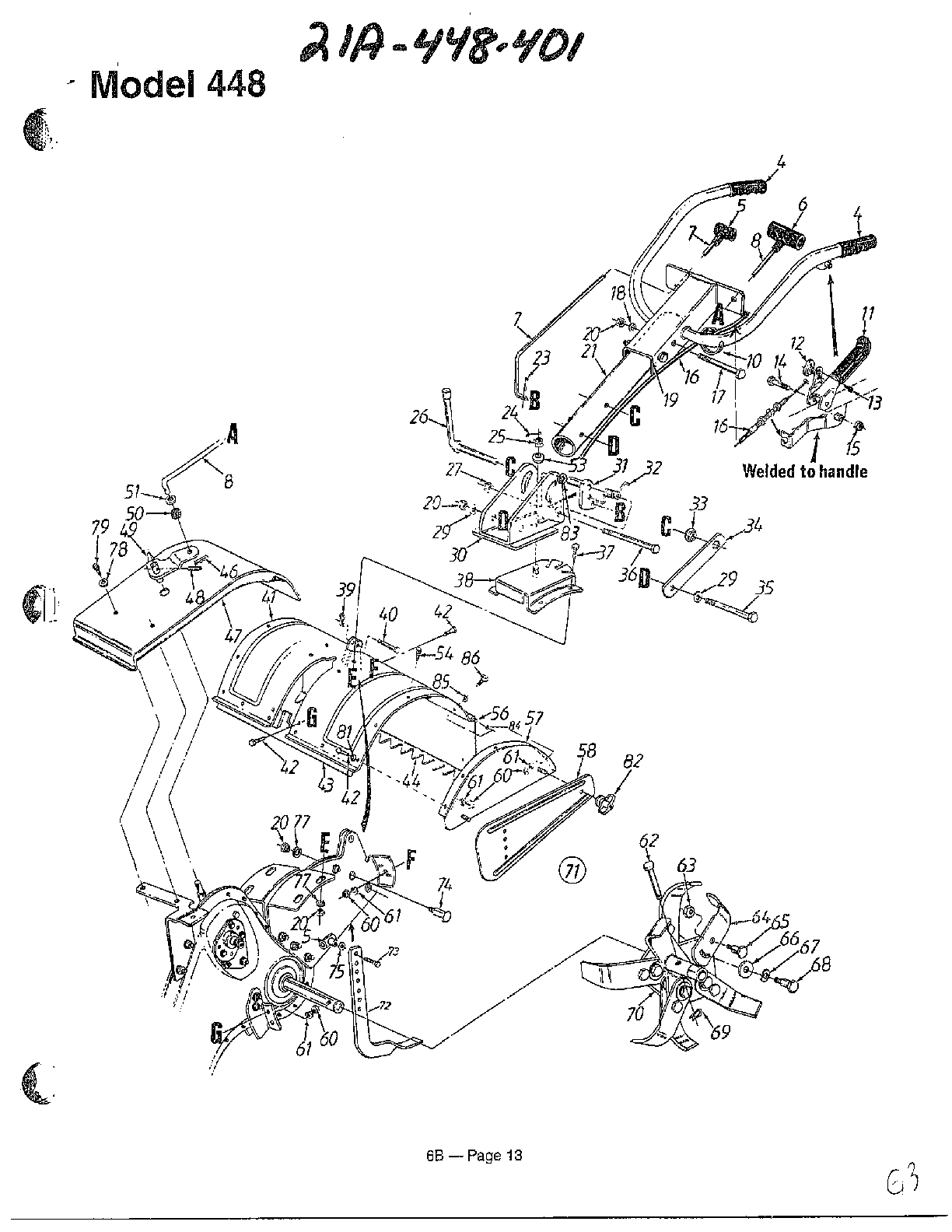 Rear tine tiller