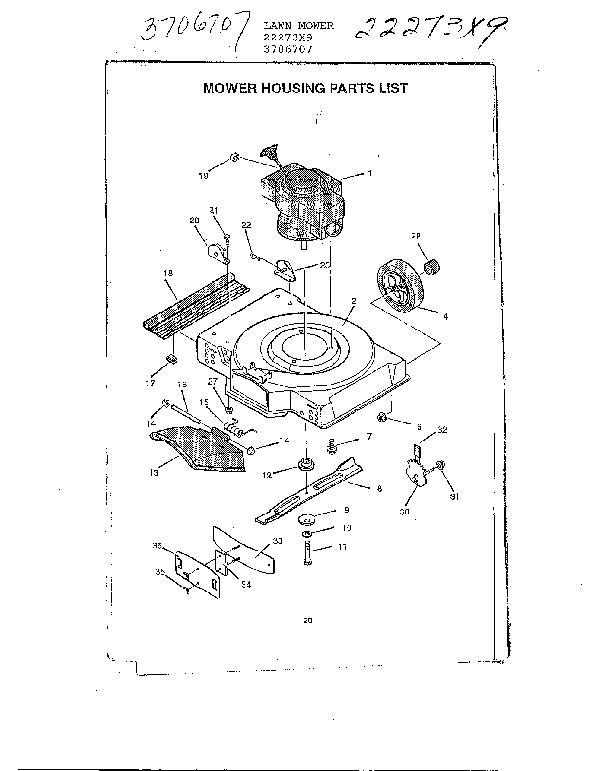 22"/MOWER HOUSING