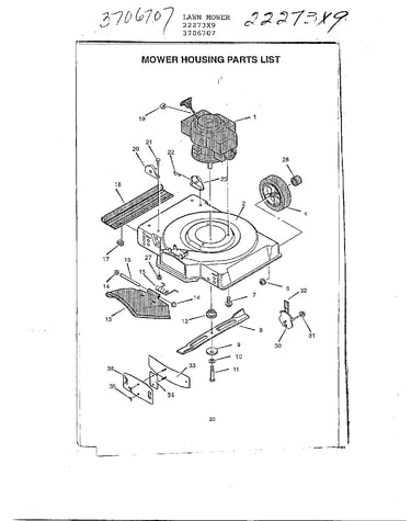 22"/mower housing