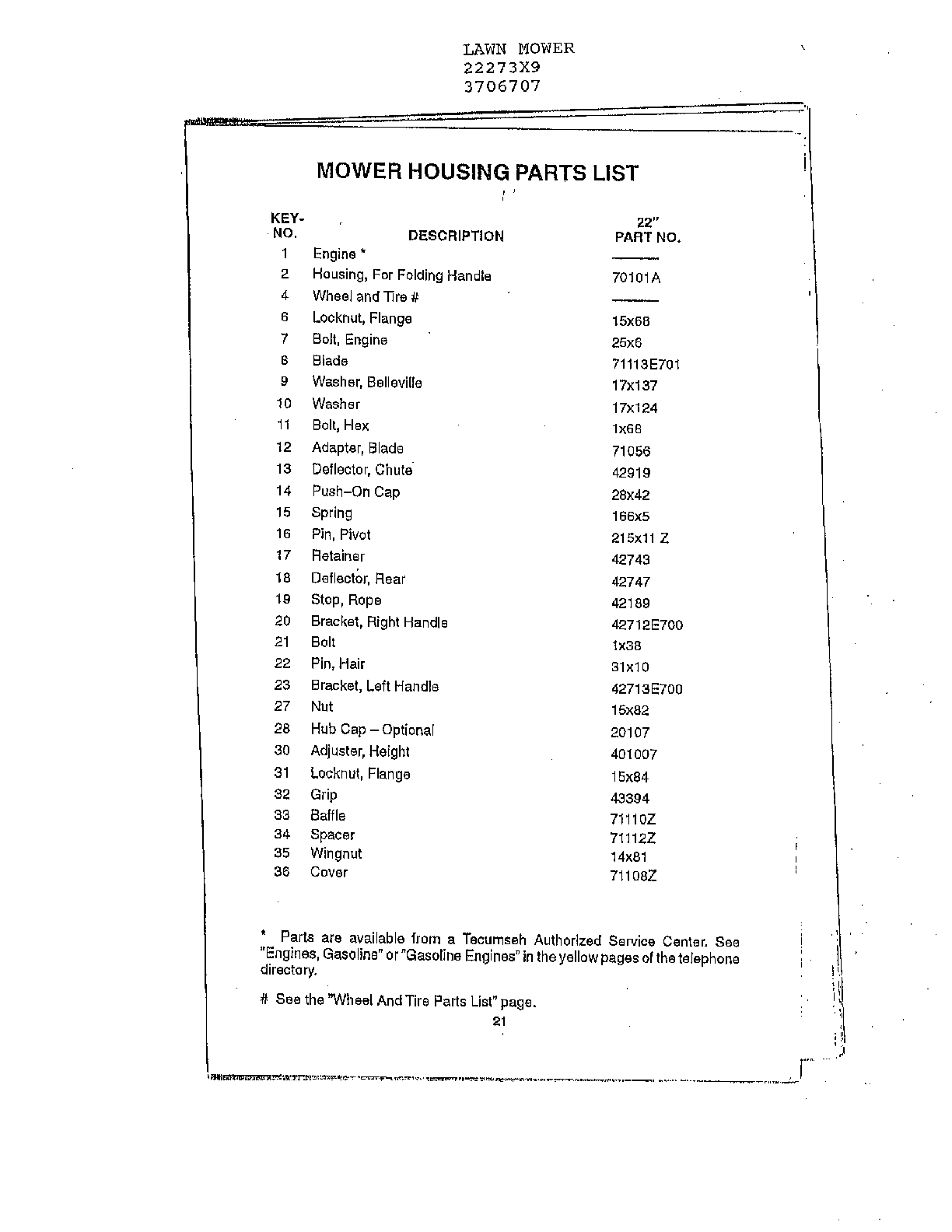 22"/MOWER HOUSING Page 2