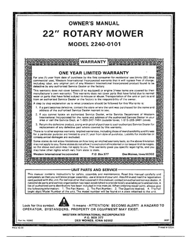 22" rotary mower