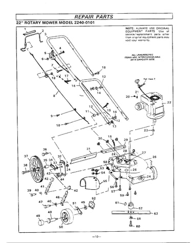 22" rotary mower