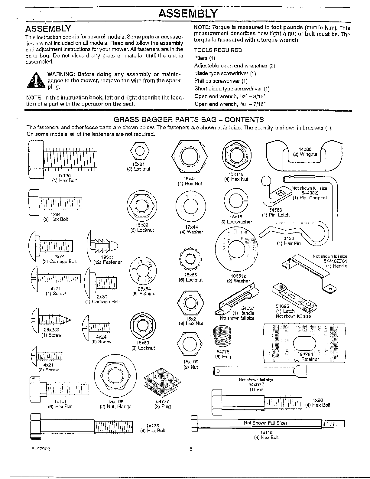 ASSEMBLY INFORMATION