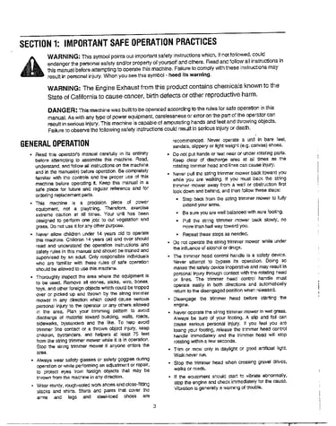 Important safe operation practices