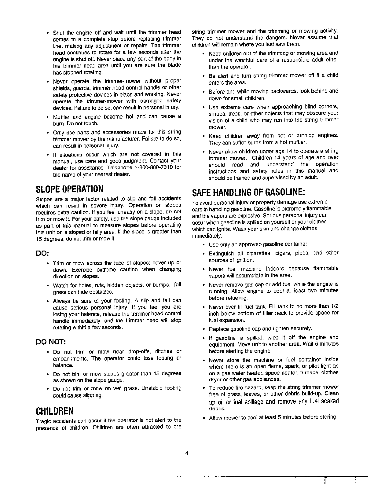 IMPORTANT SAFE OPERATION PRACTICES Page 2