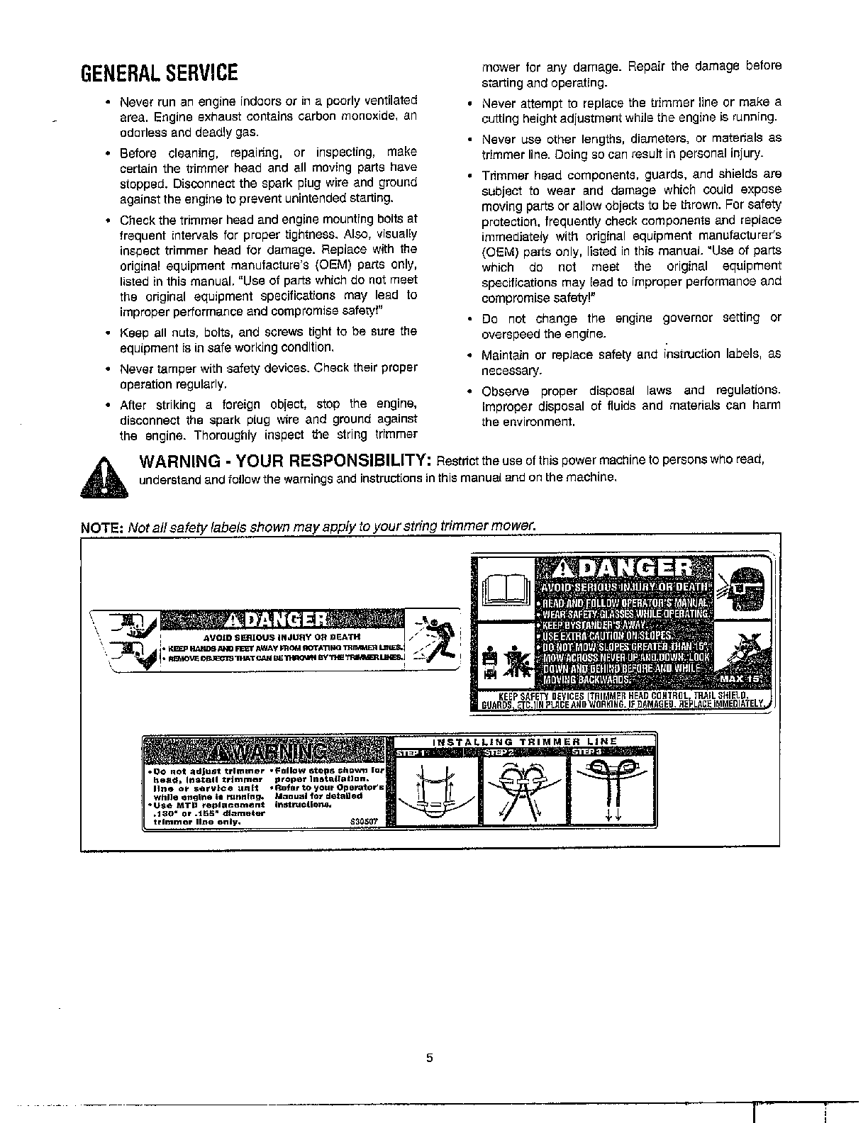 IMPORTANT SAFE OPERATION PRACTICES Page 3