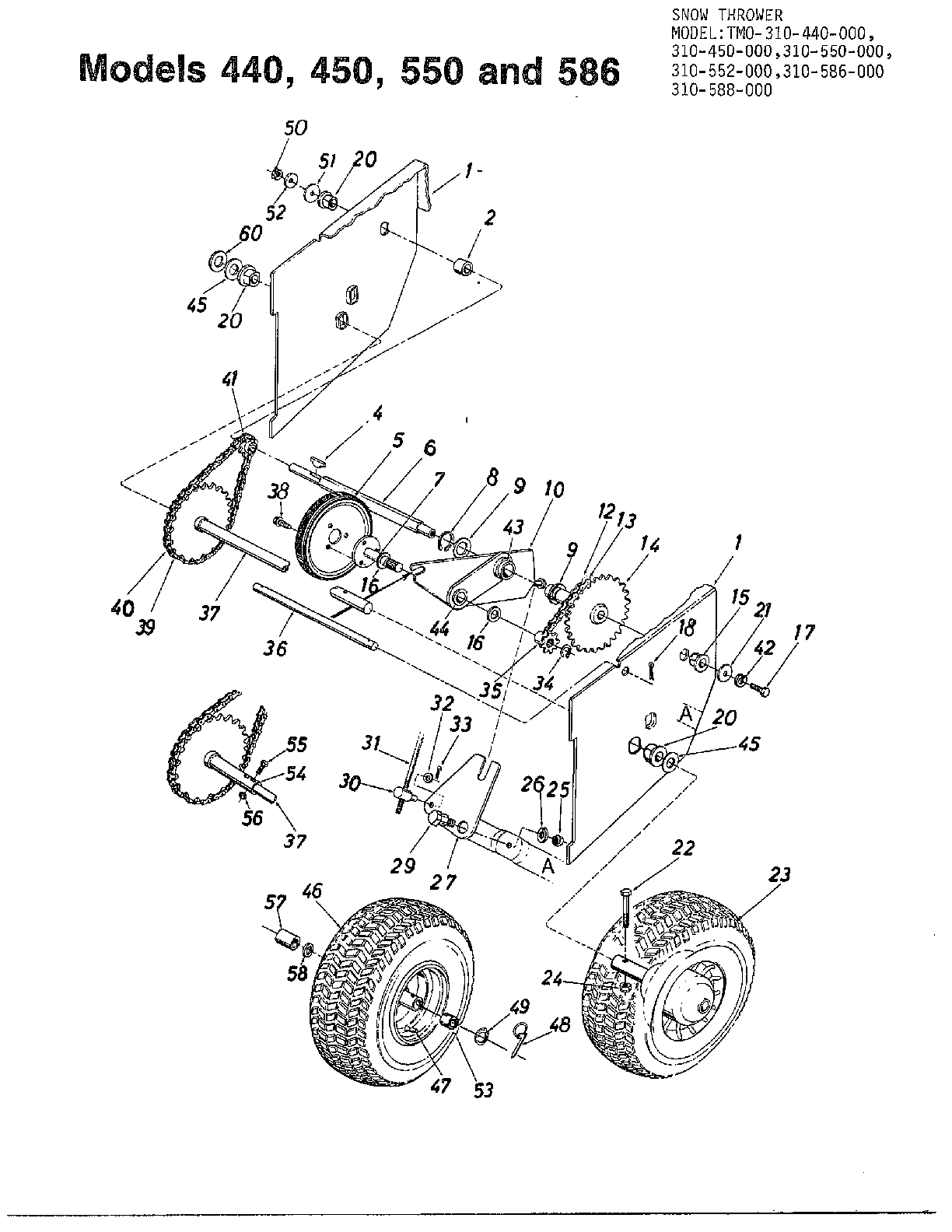 Snow throwers/wheel charts