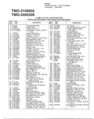 16/18hp 42" lawn tractors page 5