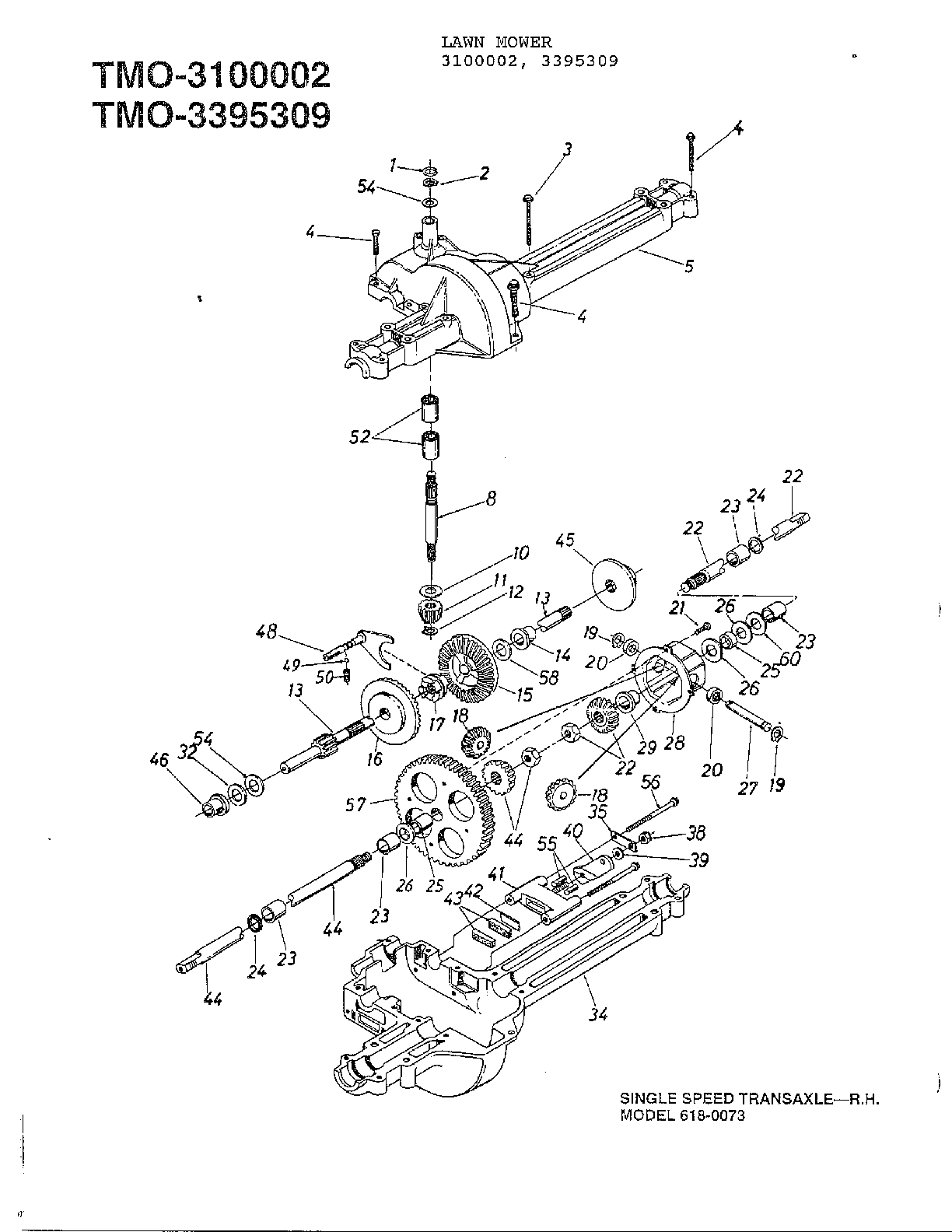 SINGLE SPEED TRANSAXLE RIGHT HAND