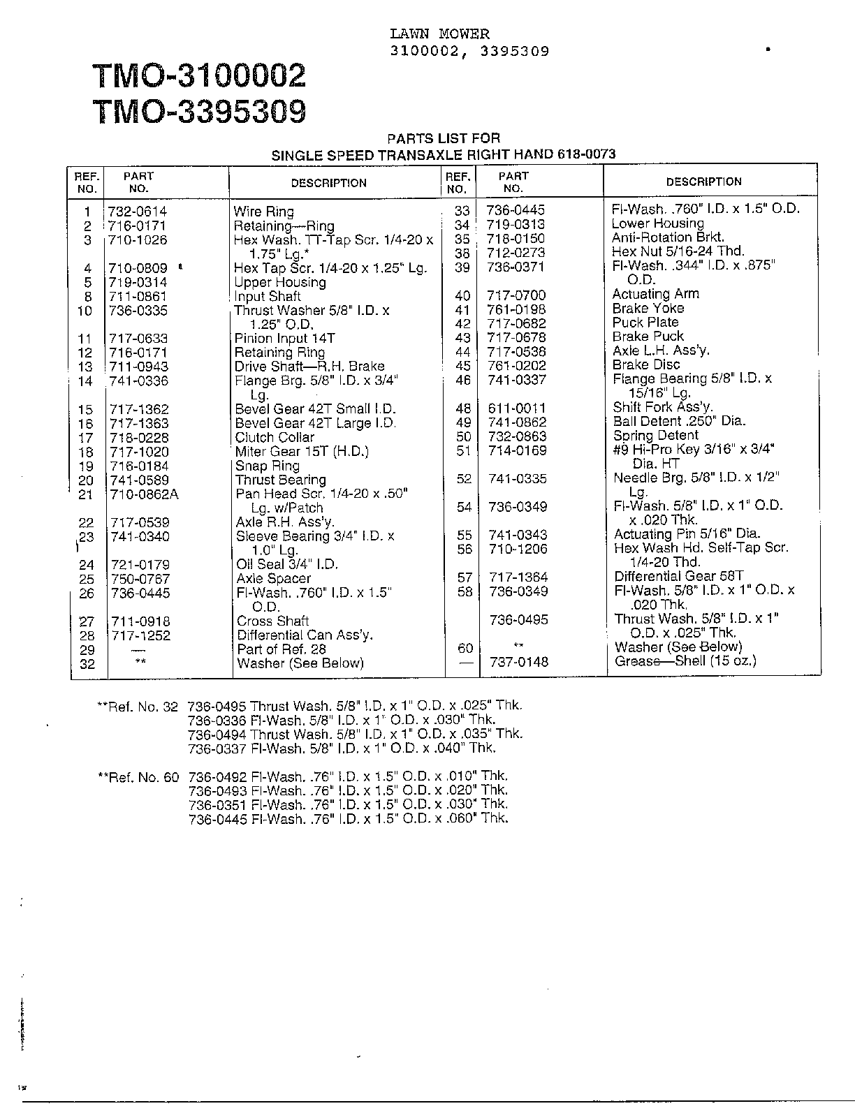 SINGLE SPEED TRANSAXLE RIGHT HAND Page 2