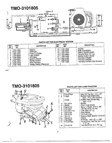42" lawn tractor/electrical system