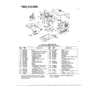 MTD 3101805 18hp 42" lawn tractor diagram