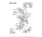 MTD 3101805 18hp 42" tractor/wheel chart diagram
