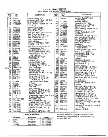 18hp 42" tractor/wheel chart page 2