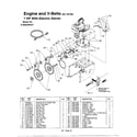 MTD 315E633E401 engine and v-belts page 2 diagram