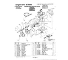 MTD 315E640F000 engine and v-belts diagram