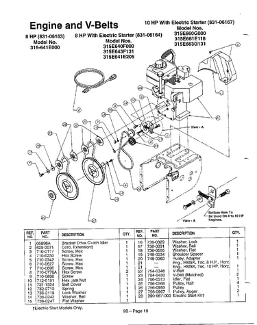 Engine and v-belts