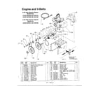MTD 315E740F000 engine and v-belts diagram