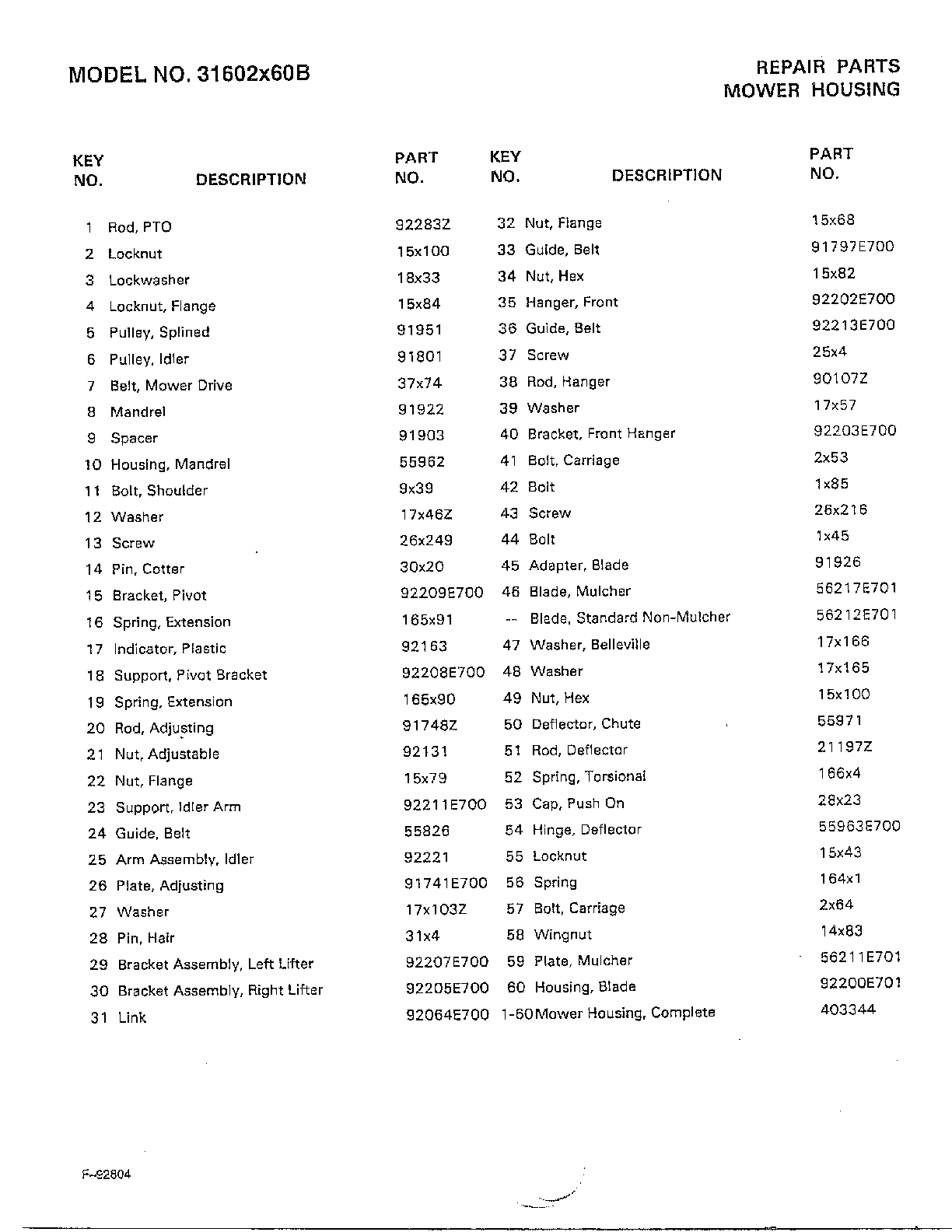 MOWER HOUSING Page 2