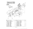 MTD 316E640F088 engine and v-belts page 2 diagram