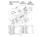 MTD 3525302 engine and v-belts page 3 diagram