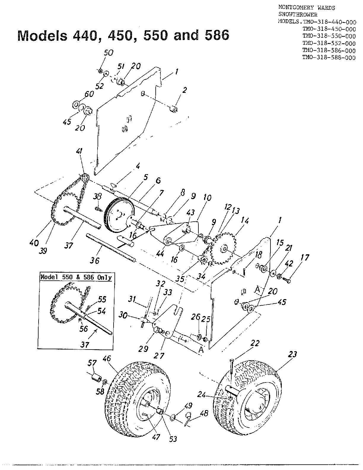 SNOWTHROWER/WHEEL CHART