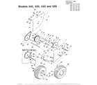 MTD 318-550-000 snowthrower/wheel chart diagram