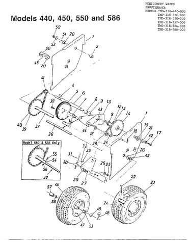 Snowthrower/wheel chart