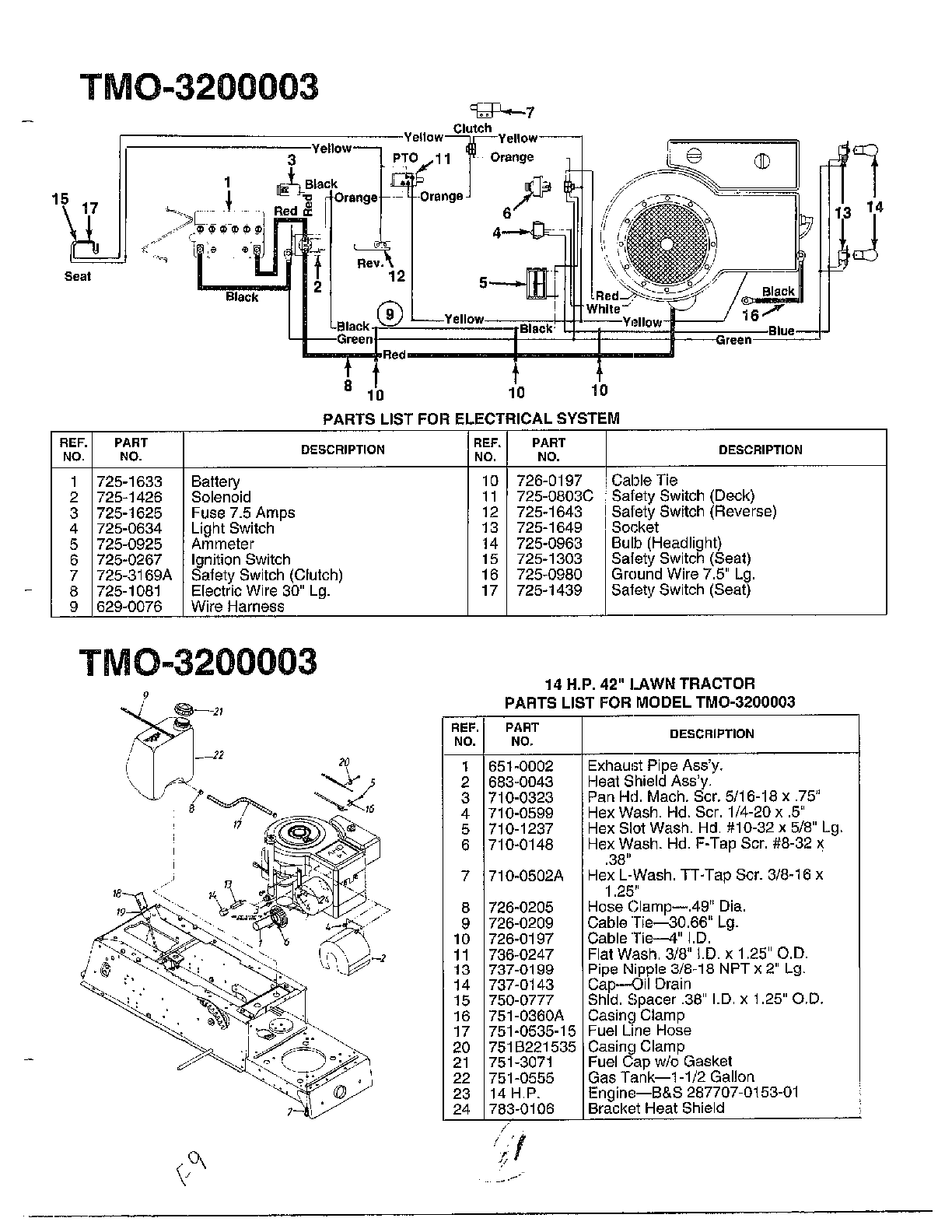 14HP 42" ELECTRICAL