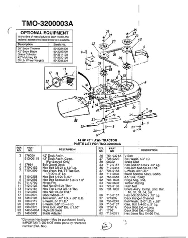 14hp 42" lawn tractor