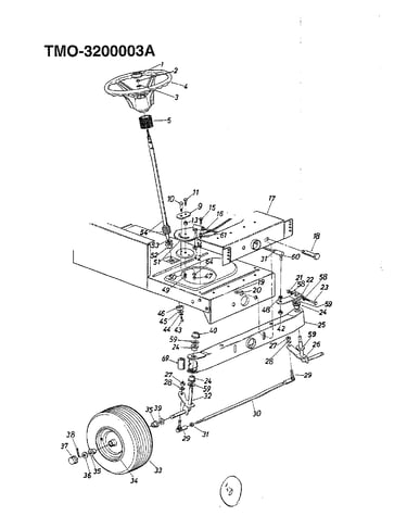 42" lawn tractor/wheel chart