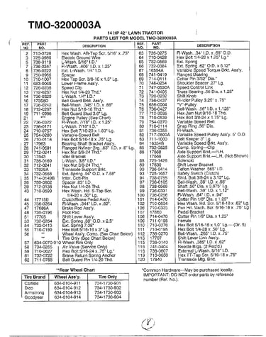 42" lawn tractor/wheel chart page 4