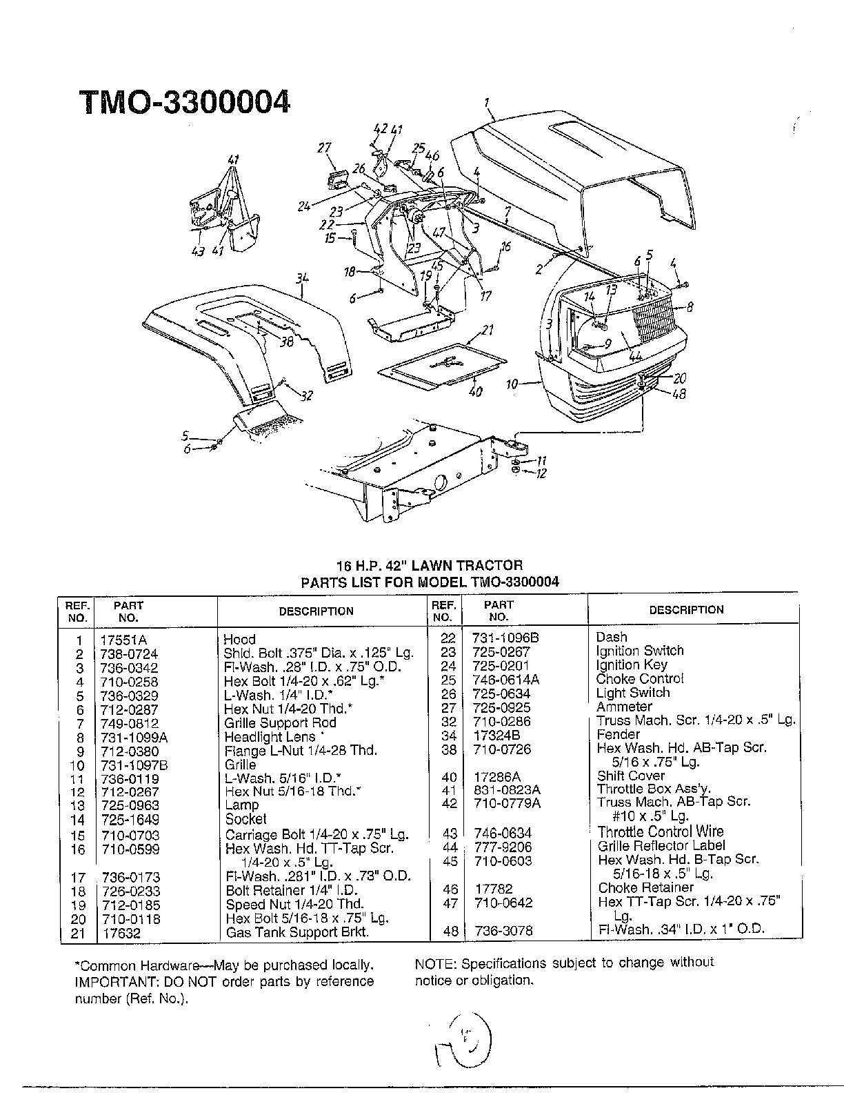 42" lawn tractor