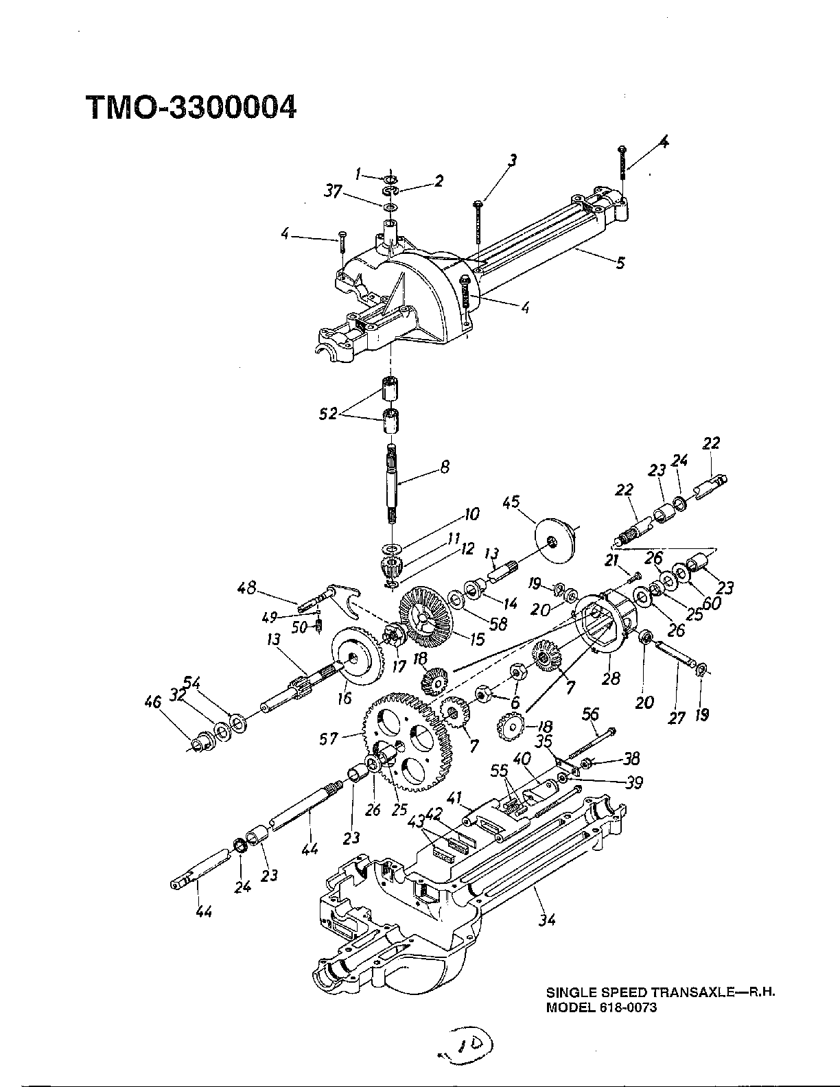 SINGLE SPEED TRANSAXLE