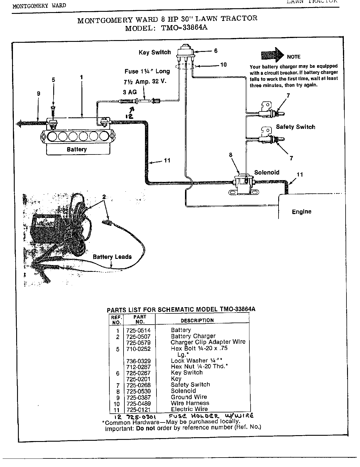 8 HP 30" ELECTRICAL SCHEMATIC