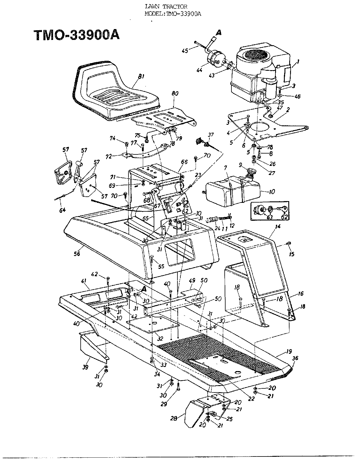 Seat, case and engine