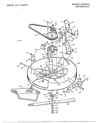Mower housing bottom half