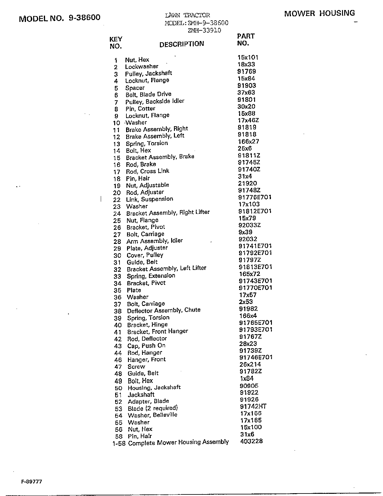 MOWER HOUSING Page 2