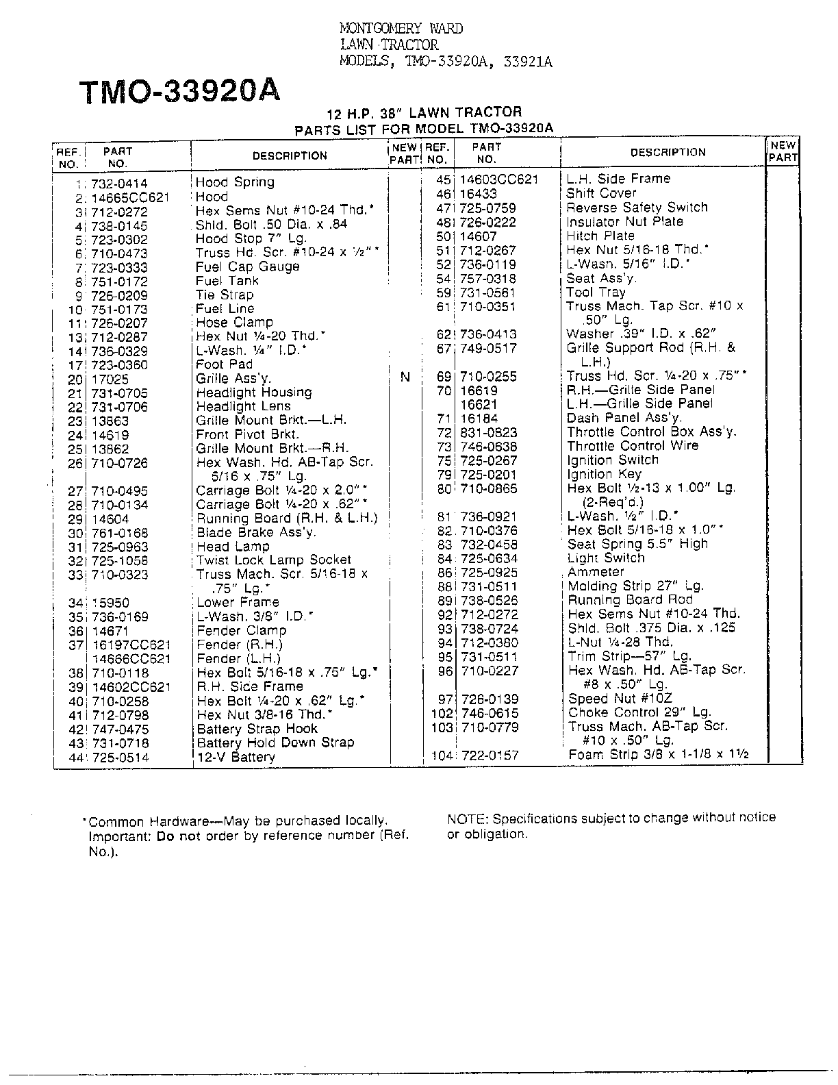 12HP 38" LAWN TRACTOR Page 3